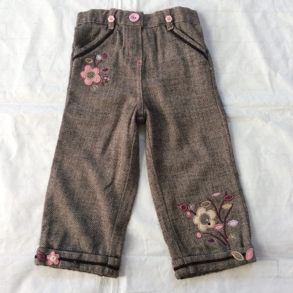 Next Floral Cuffed Trousers 3-4 YRS